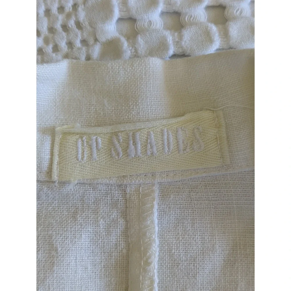 CP Shades 100% Linen Jacket Button USA Made‎ White Sz Medium Lagenlook
